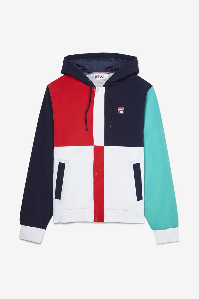 Fila Prentice Wind Jacket Navy/White/Red - Mens - 14372WSTV